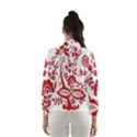 Red Vintage Floral Flowers Decorative Pattern Clipart Wind Breaker (Women) View2