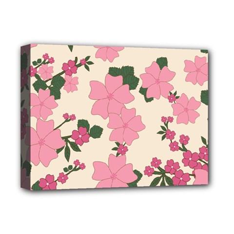 Vintage Floral Wallpaper Background In Shades Of Pink Deluxe Canvas 16  X 12   by Simbadda