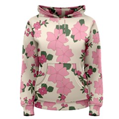 Vintage Floral Wallpaper Background In Shades Of Pink Women s Pullover Hoodie by Simbadda