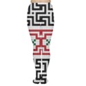 Vintage Style Seamless Black White And Red Tile Pattern Wallpaper Background Women s Tights View1