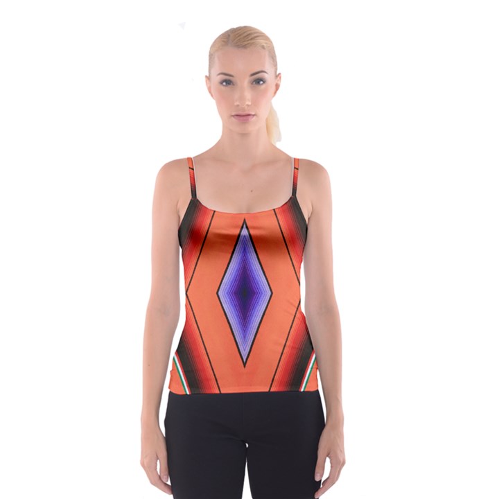 Diamond Shape Lines & Pattern Spaghetti Strap Top