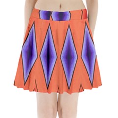 Diamond Shape Lines & Pattern Pleated Mini Skirt by Simbadda