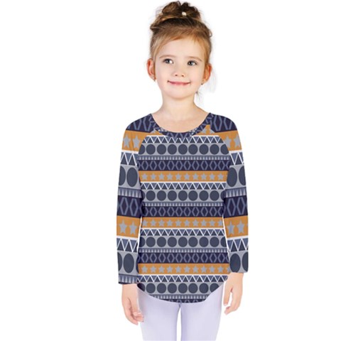 Abstract Elegant Background Pattern Kids  Long Sleeve Tee by Simbadda