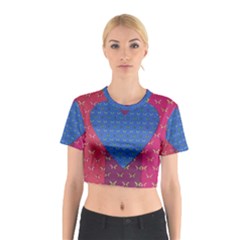 Butterfly Heart Pattern Cotton Crop Top by Simbadda