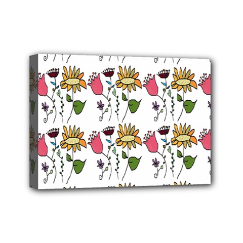 Handmade Pattern With Crazy Flowers Mini Canvas 7  X 5 