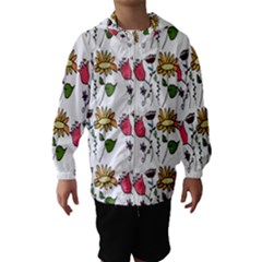 Handmade Pattern With Crazy Flowers Hooded Wind Breaker (kids)