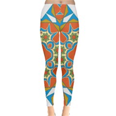 Digital Computer Graphic Geometric Kaleidoscope Leggings  by Simbadda