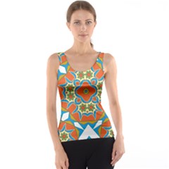 Digital Computer Graphic Geometric Kaleidoscope Tank Top by Simbadda