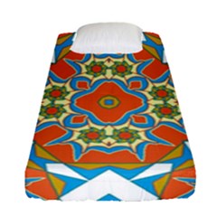 Digital Computer Graphic Geometric Kaleidoscope Fitted Sheet (single Size) by Simbadda