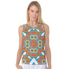 Digital Computer Graphic Geometric Kaleidoscope Women s Basketball Tank Top