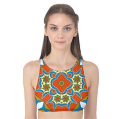 Digital Computer Graphic Geometric Kaleidoscope Tank Bikini Top