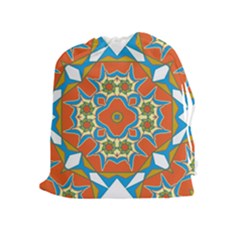 Digital Computer Graphic Geometric Kaleidoscope Drawstring Pouches (extra Large)