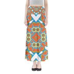 Digital Computer Graphic Geometric Kaleidoscope Maxi Skirts by Simbadda