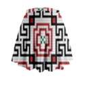 Vintage Style Seamless Black, White And Red Tile Pattern Wallpaper Background Mini Flare Skirt View2