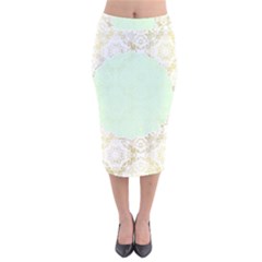 Seamless Abstract Background Pattern Velvet Midi Pencil Skirt