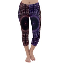 Digital Colored Ornament Computer Graphic Capri Winter Leggings 