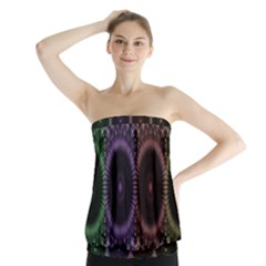 Digital Colored Ornament Computer Graphic Strapless Top by Simbadda