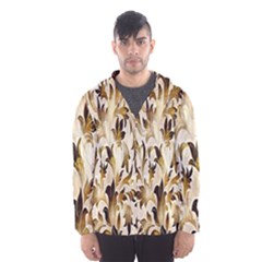 Floral Vintage Pattern Background Hooded Wind Breaker (men) by Simbadda