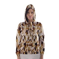 Floral Vintage Pattern Background Hooded Wind Breaker (women)