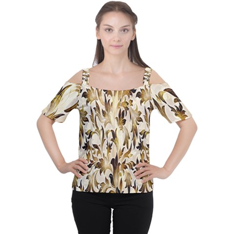 Floral Vintage Pattern Background Women s Cutout Shoulder Tee by Simbadda