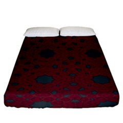 Blue Hot Pink Pattern With Woody Circles Fitted Sheet (king Size) by Simbadda