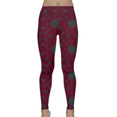 Blue Hot Pink Pattern With Woody Circles Classic Yoga Leggings