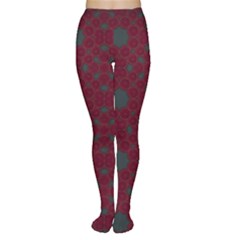 Blue Hot Pink Pattern With Woody Circles Women s Tights by Simbadda