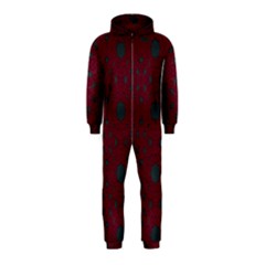 Blue Hot Pink Pattern With Woody Circles Hooded Jumpsuit (kids) by Simbadda