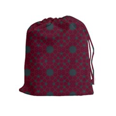 Blue Hot Pink Pattern With Woody Circles Drawstring Pouches (extra Large)