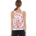 Red Vintage Floral Flowers Decorative Pattern Tank Top View2