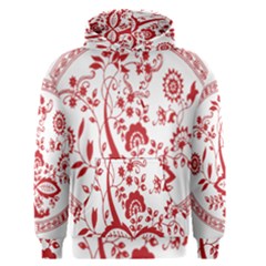 Red Vintage Floral Flowers Decorative Pattern Men s Pullover Hoodie by Simbadda