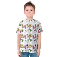 Handmade Pattern With Crazy Flowers Kids  Cotton Tee