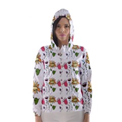 Handmade Pattern With Crazy Flowers Hooded Wind Breaker (women)