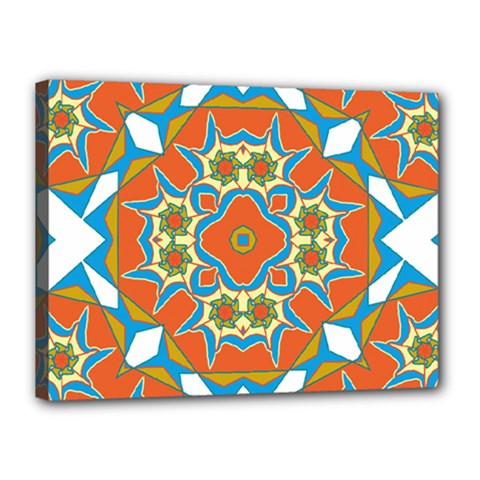 Digital Computer Graphic Geometric Kaleidoscope Canvas 16  x 12 