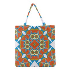 Digital Computer Graphic Geometric Kaleidoscope Grocery Tote Bag