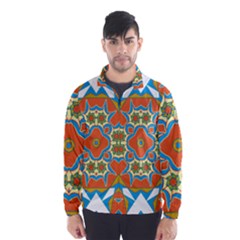 Digital Computer Graphic Geometric Kaleidoscope Wind Breaker (Men)