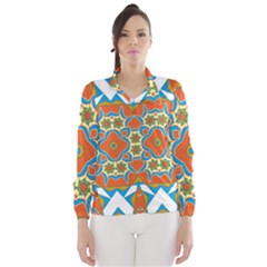 Digital Computer Graphic Geometric Kaleidoscope Wind Breaker (Women)