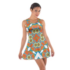 Digital Computer Graphic Geometric Kaleidoscope Cotton Racerback Dress