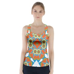 Digital Computer Graphic Geometric Kaleidoscope Racer Back Sports Top