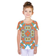 Digital Computer Graphic Geometric Kaleidoscope Kids  One Piece Tee