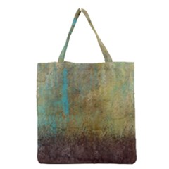 Aqua Textured Abstract Grocery Tote Bag by digitaldivadesigns