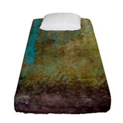 Aqua Textured Abstract Fitted Sheet (single Size) by digitaldivadesigns