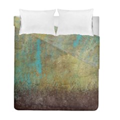 Aqua Textured Abstract Duvet Cover Double Side (full/ Double Size)