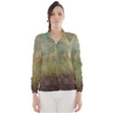 Aqua Textured Abstract Wind Breaker (Women) View1