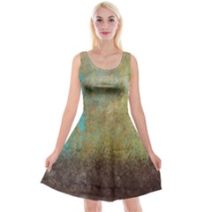 Aqua Textured Abstract Reversible Velvet Sleeveless Dress by digitaldivadesigns