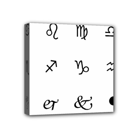 Set Of Black Web Dings On White Background Abstract Symbols Mini Canvas 4  X 4  by Amaryn4rt