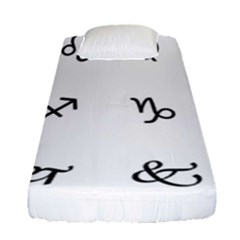 Set Of Black Web Dings On White Background Abstract Symbols Fitted Sheet (single Size) by Amaryn4rt