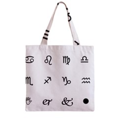 Set Of Black Web Dings On White Background Abstract Symbols Zipper Grocery Tote Bag