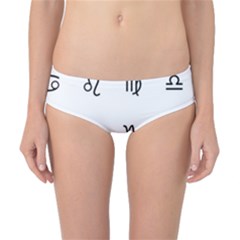 Set Of Black Web Dings On White Background Abstract Symbols Classic Bikini Bottoms by Amaryn4rt