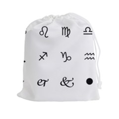 Set Of Black Web Dings On White Background Abstract Symbols Drawstring Pouches (xxl) by Amaryn4rt